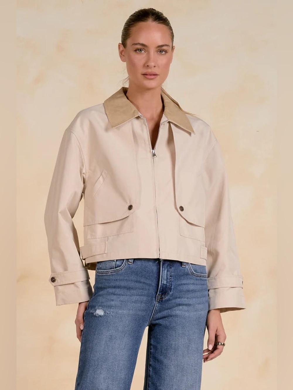 NWT $144 Elan Gemma Cropped Trench Coat